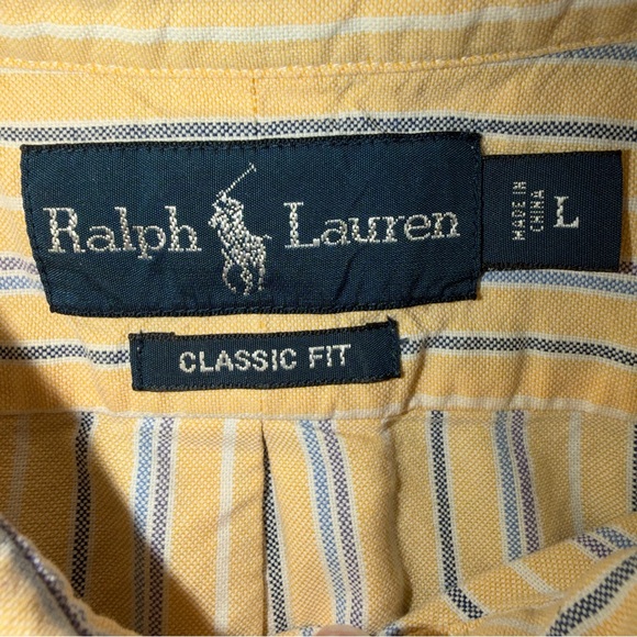 Ralph Lauren Men's Yellow Striped Shirt size L - Picture 6 of 6